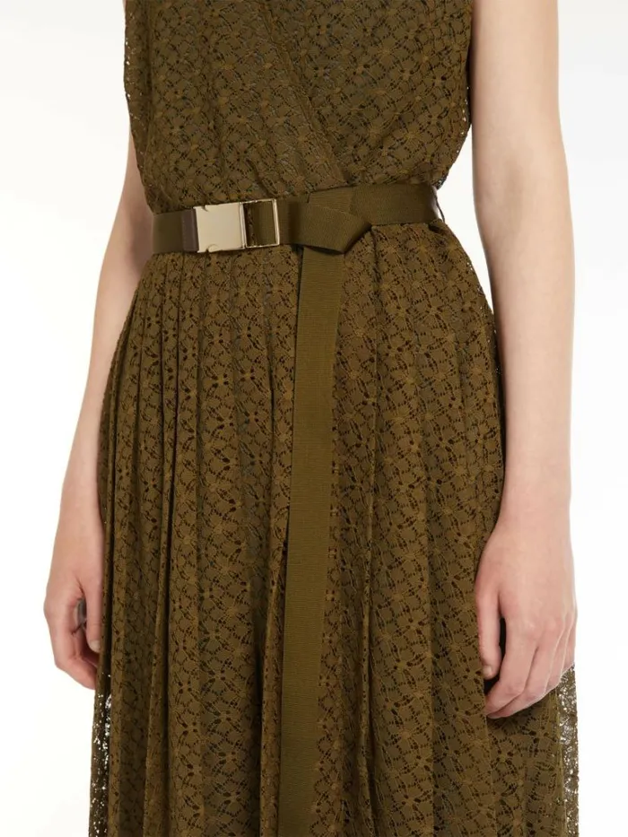 Women Max Mara Dresses Lace Dress With Circular Skirt Kaki