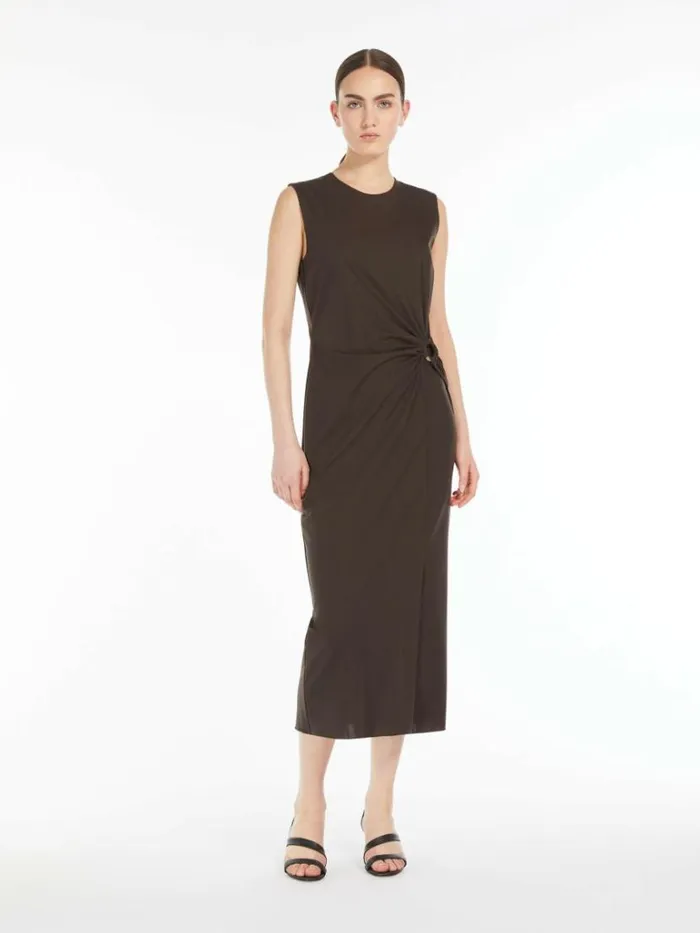 Women Max Mara Dresses Lyocell And Viscose Jersey Dress Dark Brown