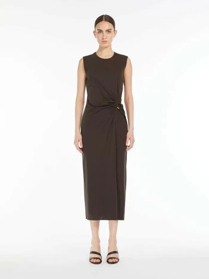 Women Max Mara Dresses Lyocell And Viscose Jersey Dress Dark Brown