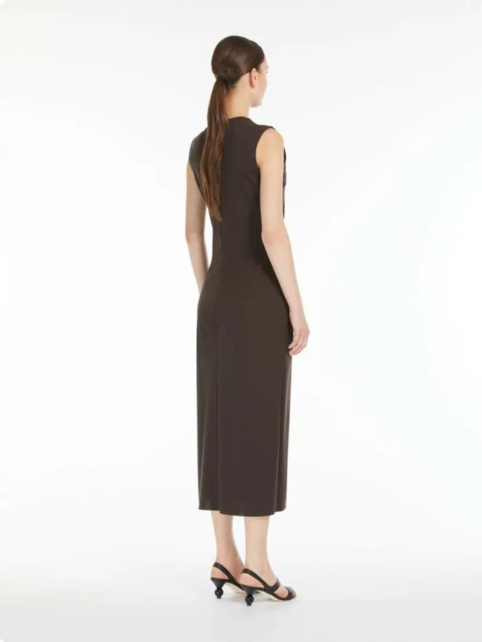 Women Max Mara Dresses Lyocell And Viscose Jersey Dress Dark Brown