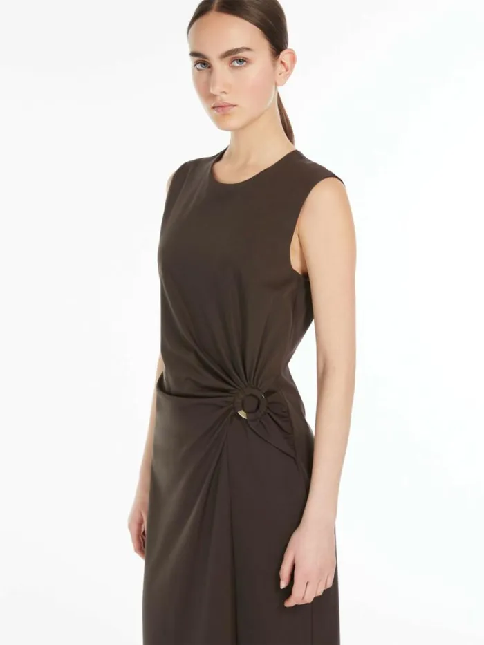 Women Max Mara Dresses Lyocell And Viscose Jersey Dress Dark Brown