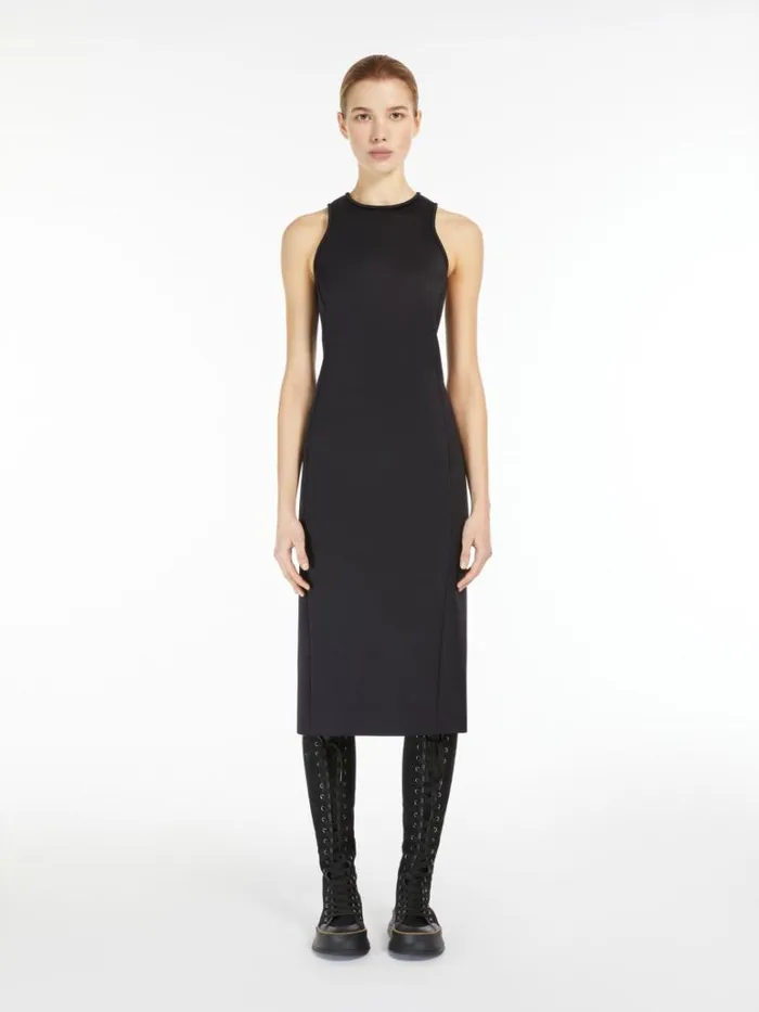 Women Max Mara Dresses Pinstriped Double Jersey Dress Black