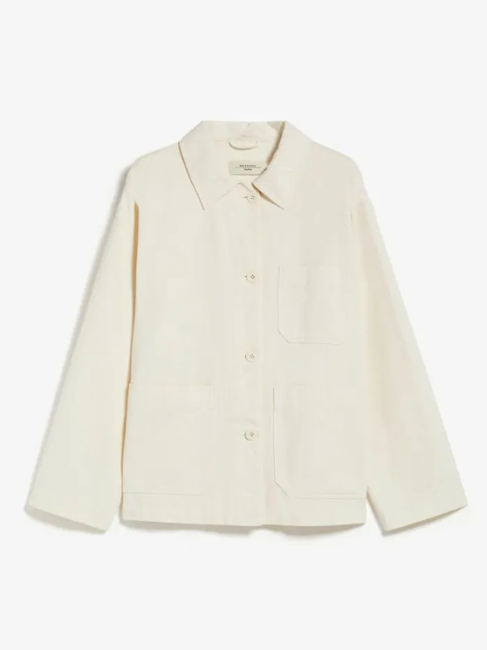 Women Max Mara Jackets And Blazers Pocketdetail Cotton Jacket Ecru