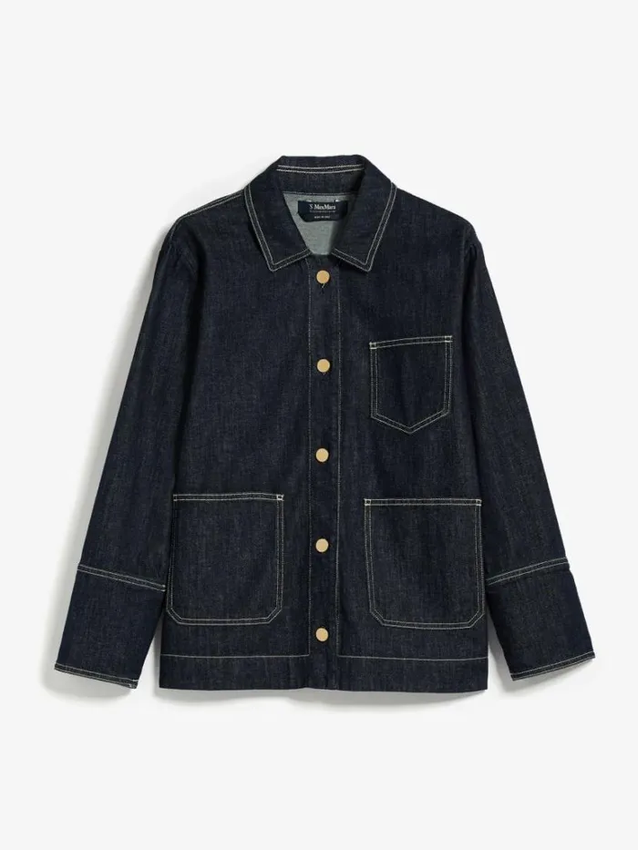 Women Max Mara Jackets And Blazers Washed Denim Jacket Midnightblue