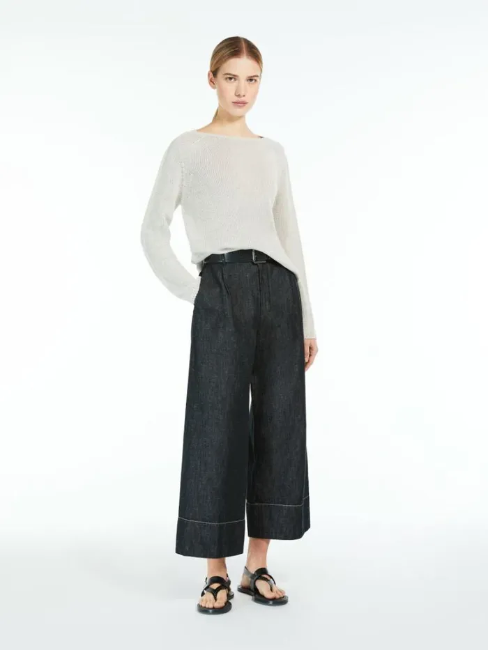 Women Max Mara Knitwear Linen Yarn Jumper Ecru
