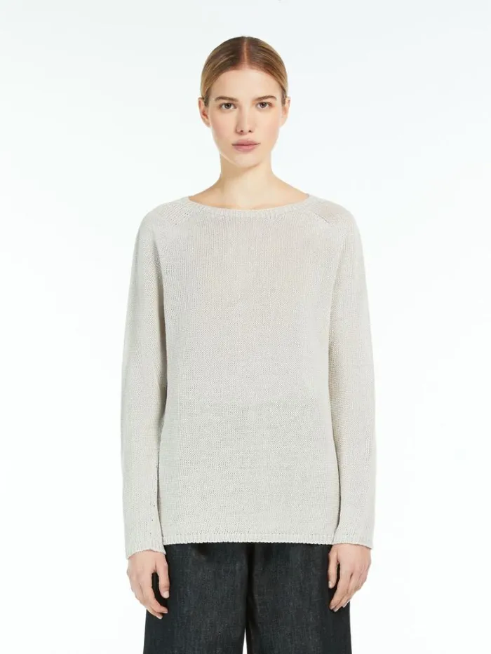 Women Max Mara Knitwear Linen Yarn Jumper Ecru