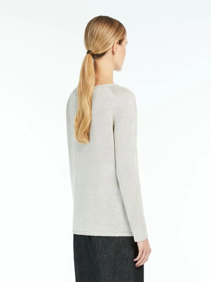 Women Max Mara Knitwear Linen Yarn Jumper Ecru