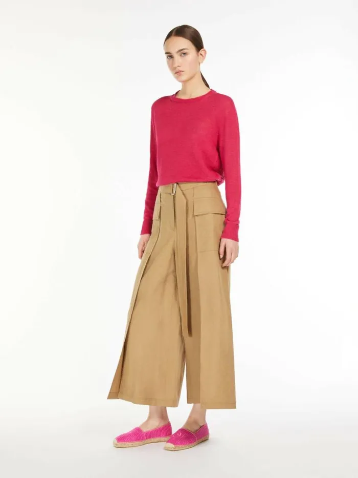 Women Max Mara Knitwear Linen Yarn Sweater Fuchsia