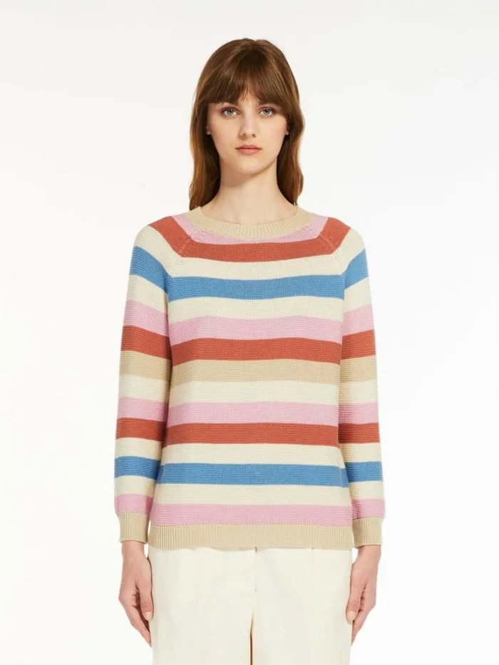 Women Max Mara Knitwear Relaxedfit Cotton Sweater Multicolour