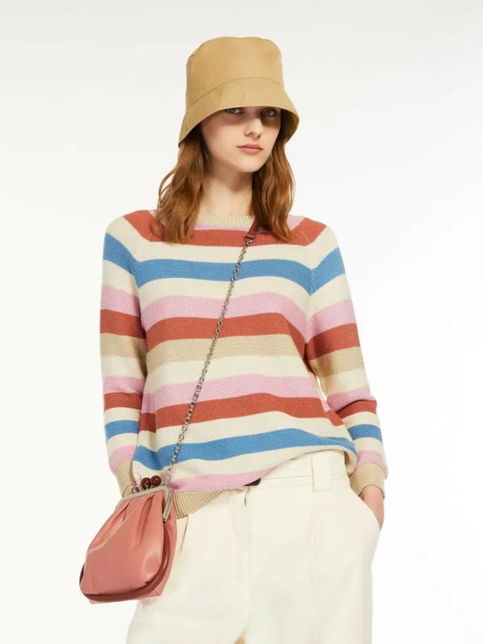 Women Max Mara Knitwear Relaxedfit Cotton Sweater Multicolour