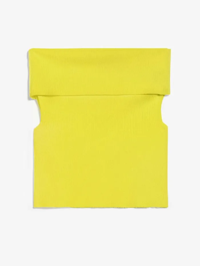 Women Max Mara Knitwear Ribbed Viscose Crop Top Yellow