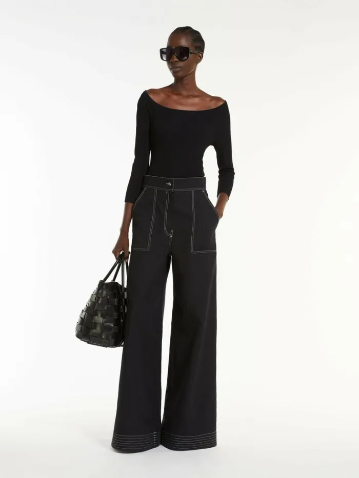 Women Max Mara Knitwear Viscose Boat Neck Jumper Black