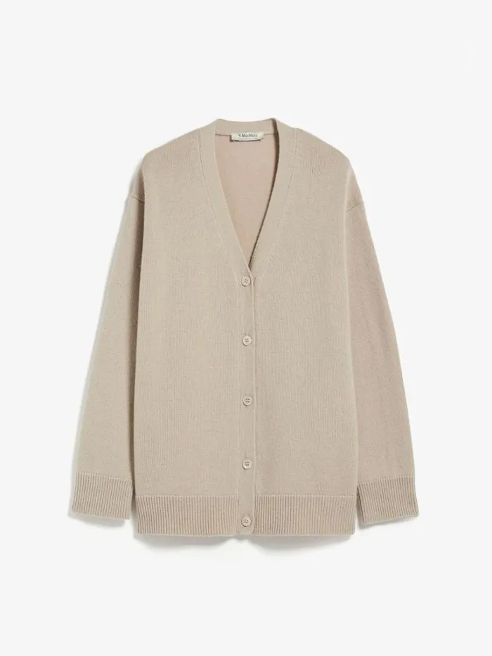 Women Max Mara Knitwear Wool And Cashmere Cardigan Sand