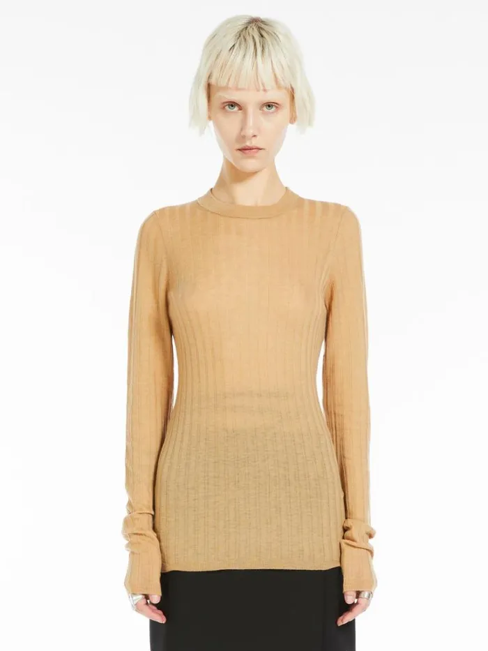 Women Max Mara Knitwear Wool And Silk Sweater Beige