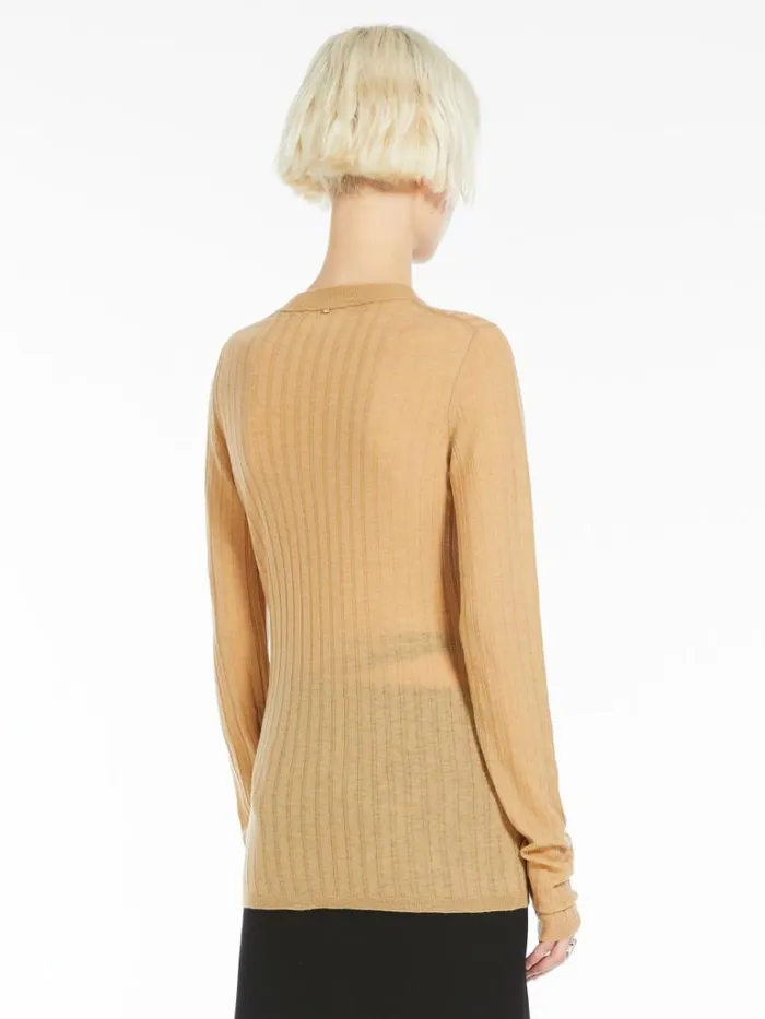 Women Max Mara Knitwear Wool And Silk Sweater Beige