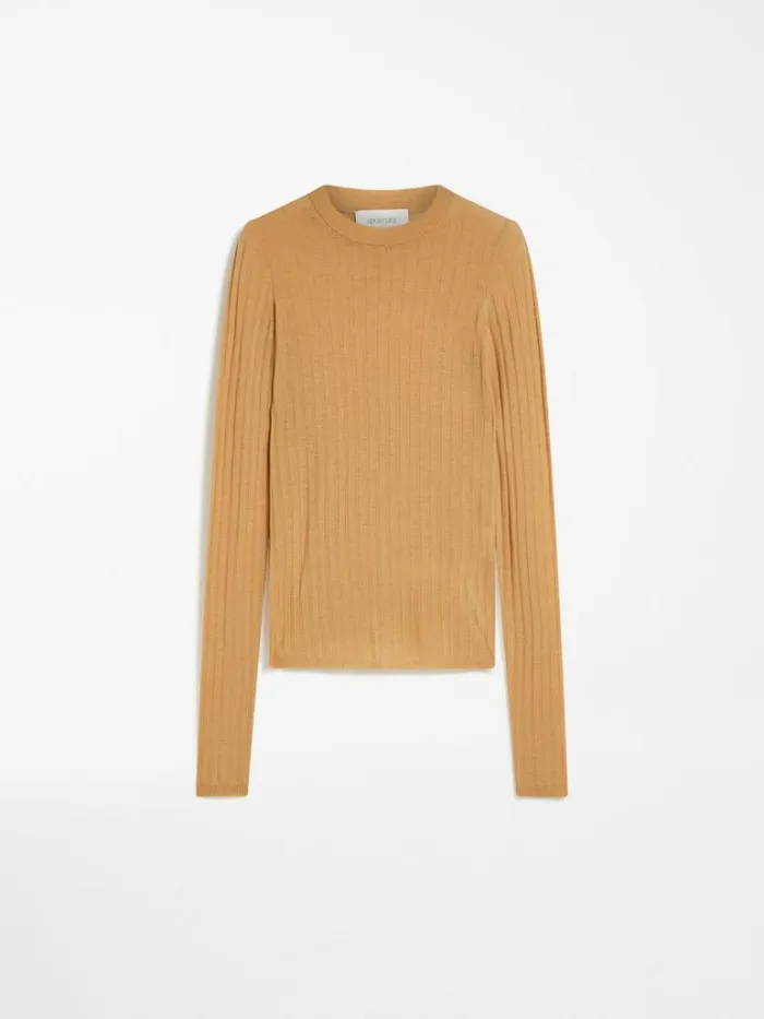 Women Max Mara Knitwear Wool And Silk Sweater Beige