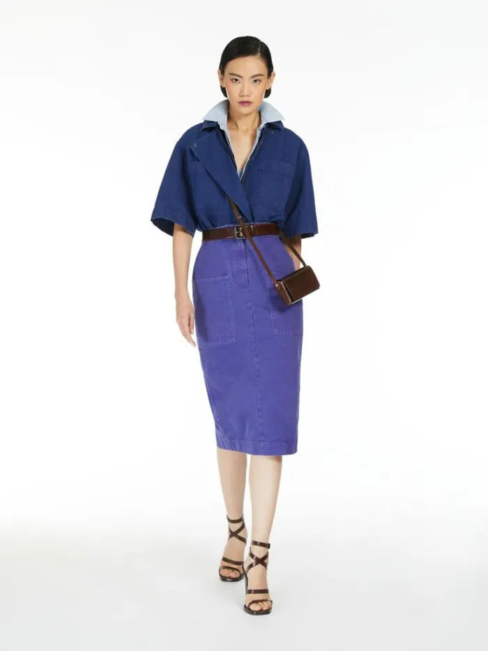 Women Max Mara Skirts Canvas Pencil Skirt Lavender