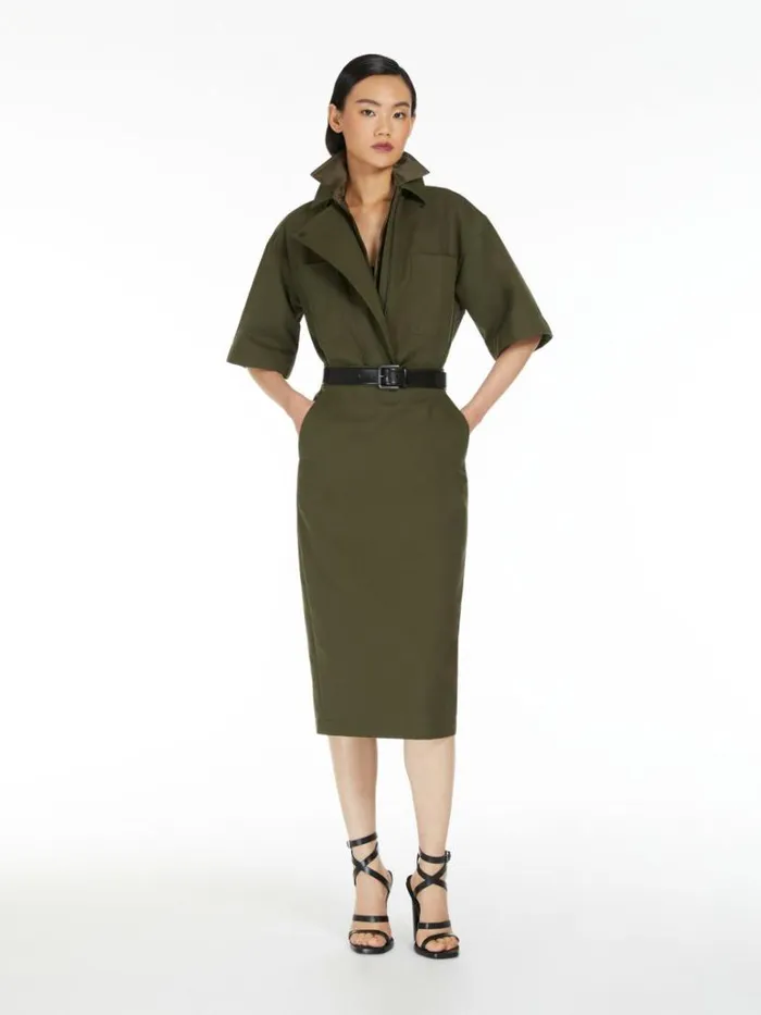 Women Max Mara Skirts Canvas Skirt Olive Green