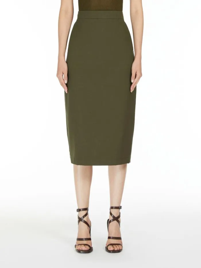 Women Max Mara Skirts Canvas Skirt Olive Green