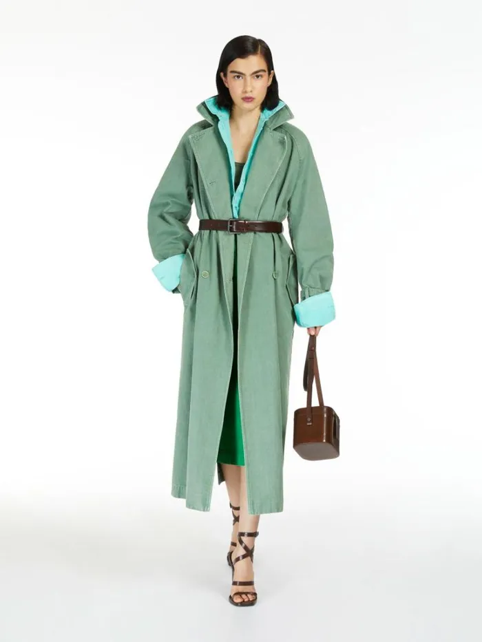 Women Max Mara Skirts Cotton Drill Midi Skirt Water