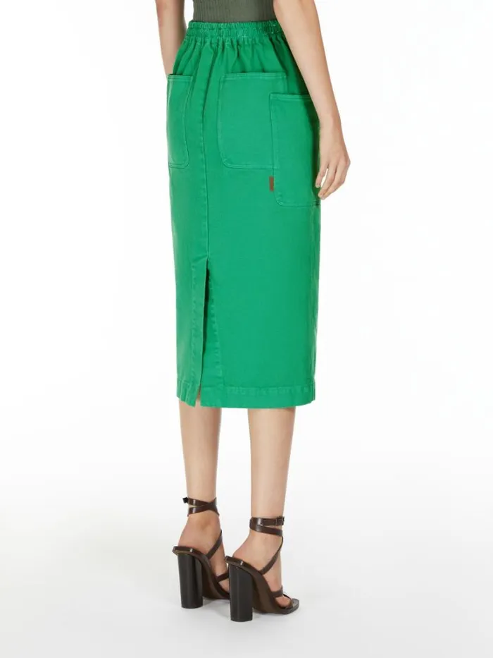 Women Max Mara Skirts Cotton Drill Midi Skirt Water