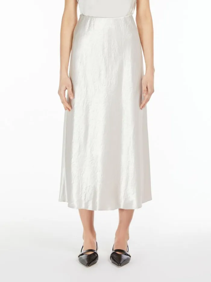 Women Max Mara Skirts Flared Satin Skirt Stone