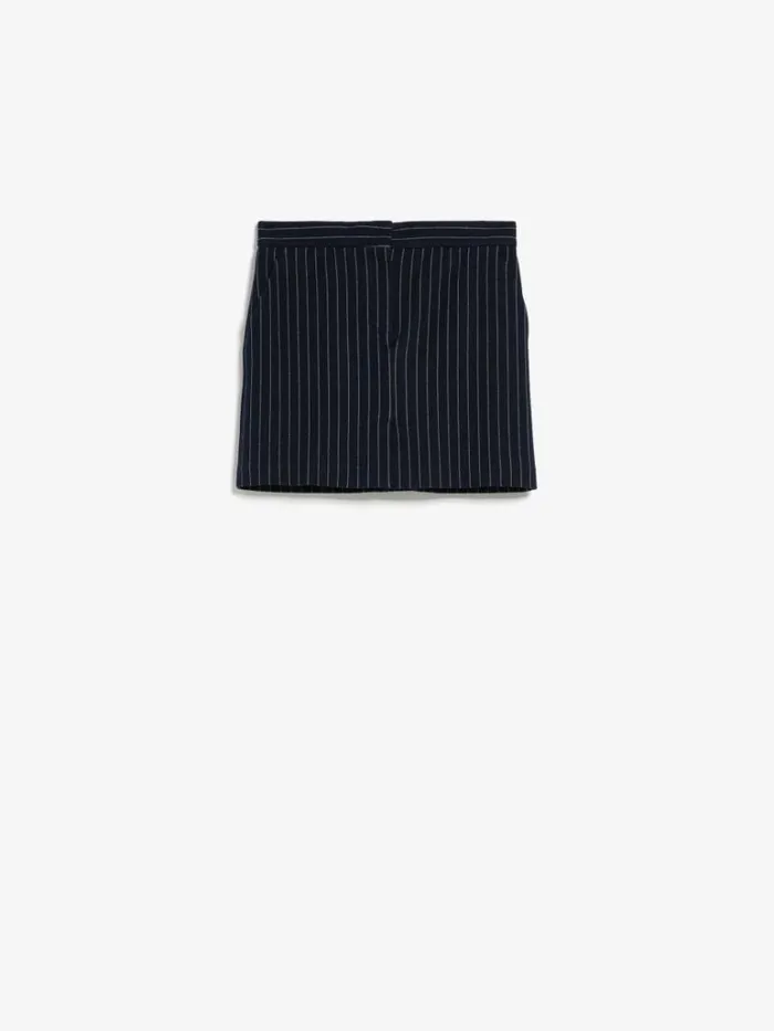 Women Max Mara Skirts Pinstriped Jersey Mini Skirt Ultramarine