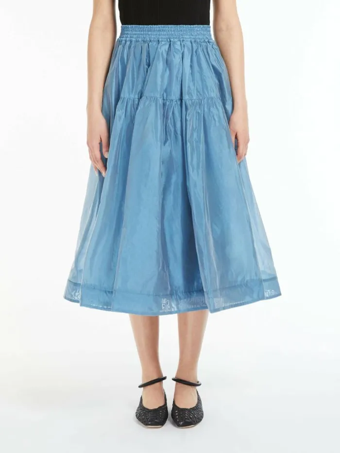 Women Max Mara Skirts Viscose Organza Skirt Light Blue