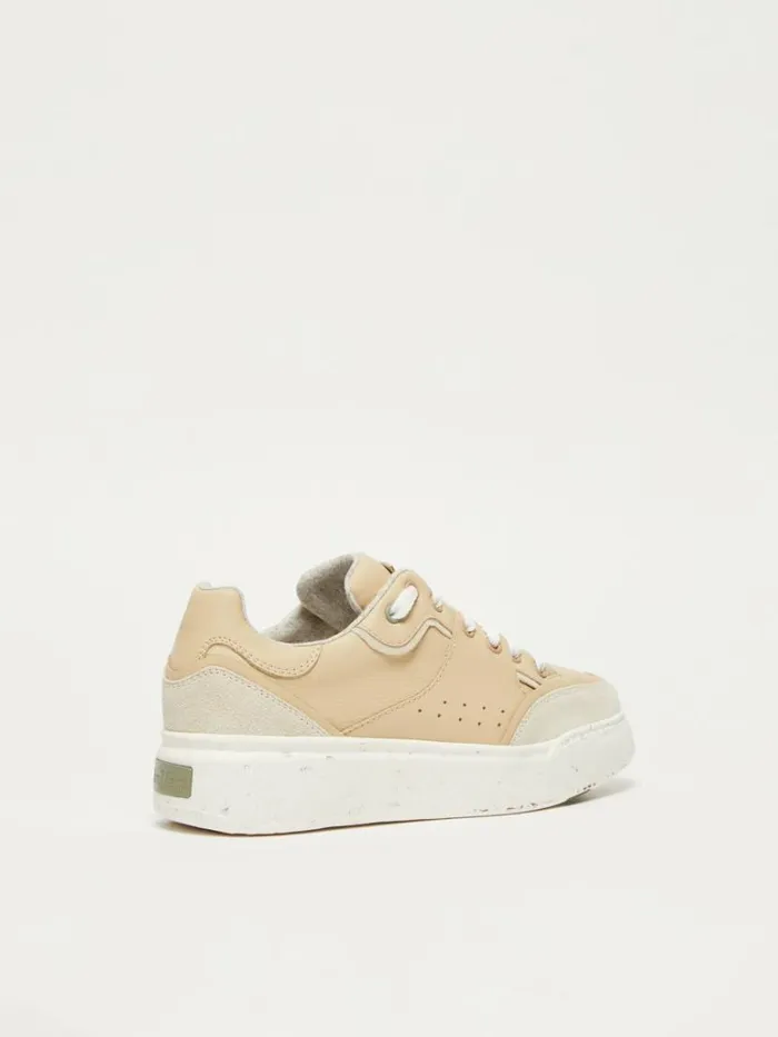 Women Max Mara Sneakers ActiveGreen Trainers In Chromefree Leather Beige