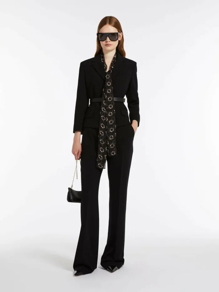 Women Max Mara Suit Flared Cady Trousers Black