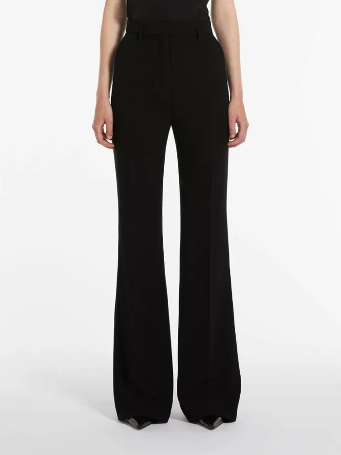 Women Max Mara Suit Flared Cady Trousers Black