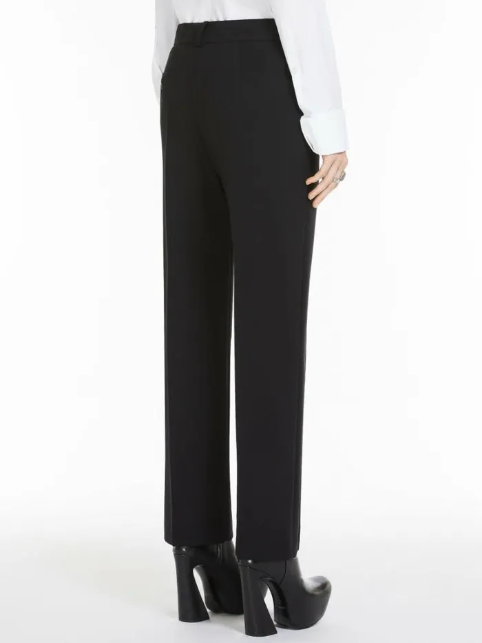 Women Max Mara Suit Slimfit Stretch Wool Trousers Black