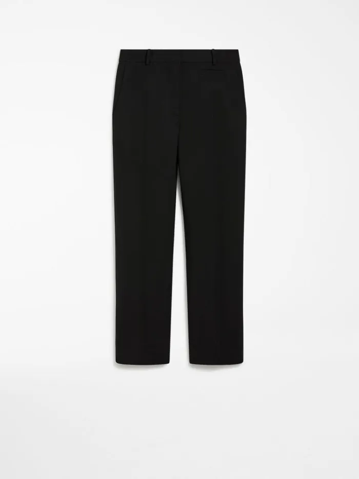 Women Max Mara Suit Slimfit Stretch Wool Trousers Black