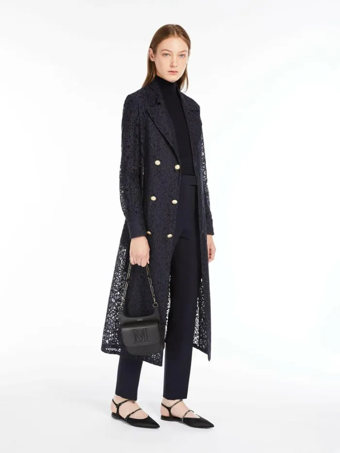 Women Max Mara Suit Straightfit Technical Cady Trousers Navy