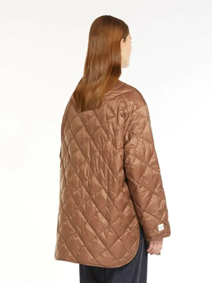 Women Max Mara The Cube 8211 Cameluxe Waterresistant Nylon Canvas Jacket Brown