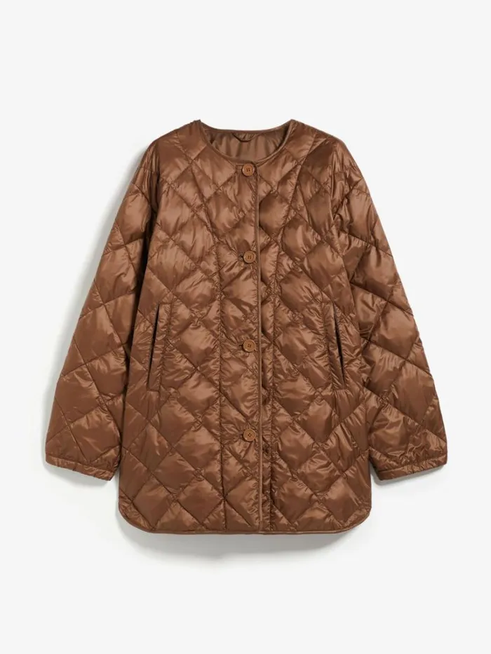Women Max Mara The Cube 8211 Cameluxe Waterresistant Nylon Canvas Jacket Brown