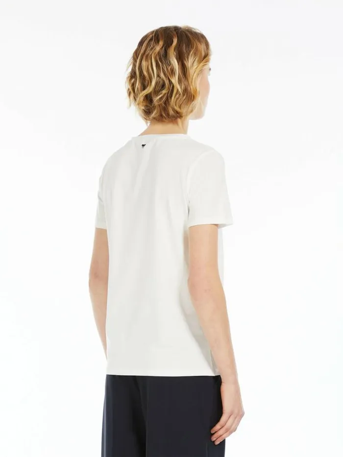 Women Max Mara Tops And Tshirts Straightfit Organic Cotton Tshirt White