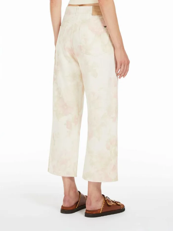 Women Max Mara Trousers And Jeans Cotton Bull Denim Jeans Ecru