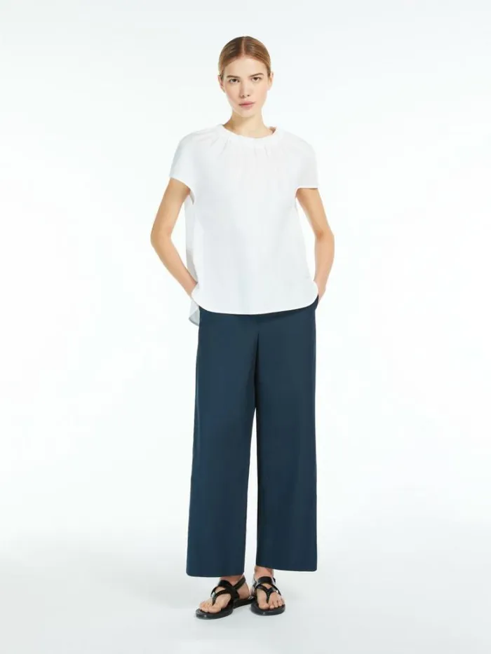 Women Max Mara Trousers And Jeans Cotton Joggers Midnightblue