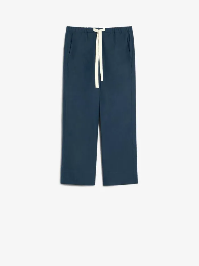 Women Max Mara Trousers And Jeans Cotton Joggers Midnightblue