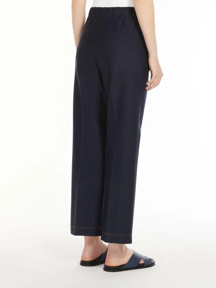 Women Max Mara Trousers And Jeans Denimlook Jersey Trousers Navy