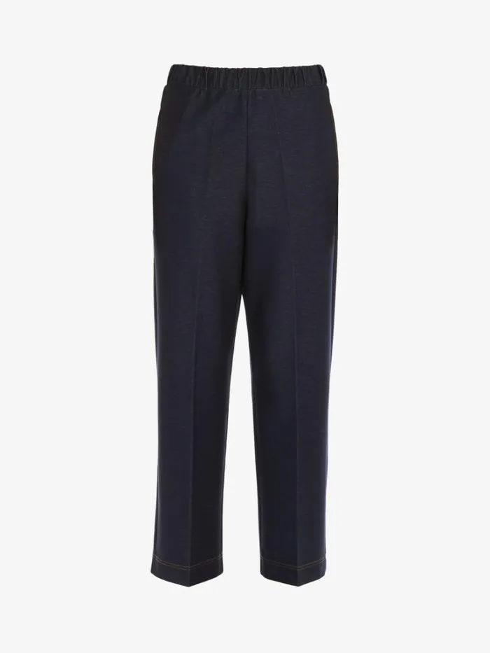 Women Max Mara Trousers And Jeans Denimlook Jersey Trousers Navy