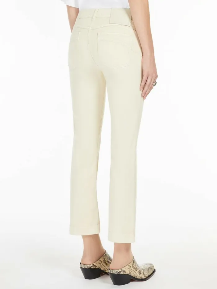 Women Max Mara Trousers And Jeans Denim Mini Flare Trousers Ivory