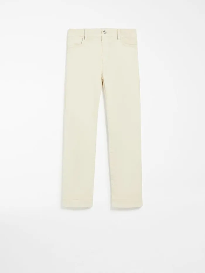 Women Max Mara Trousers And Jeans Denim Mini Flare Trousers Ivory