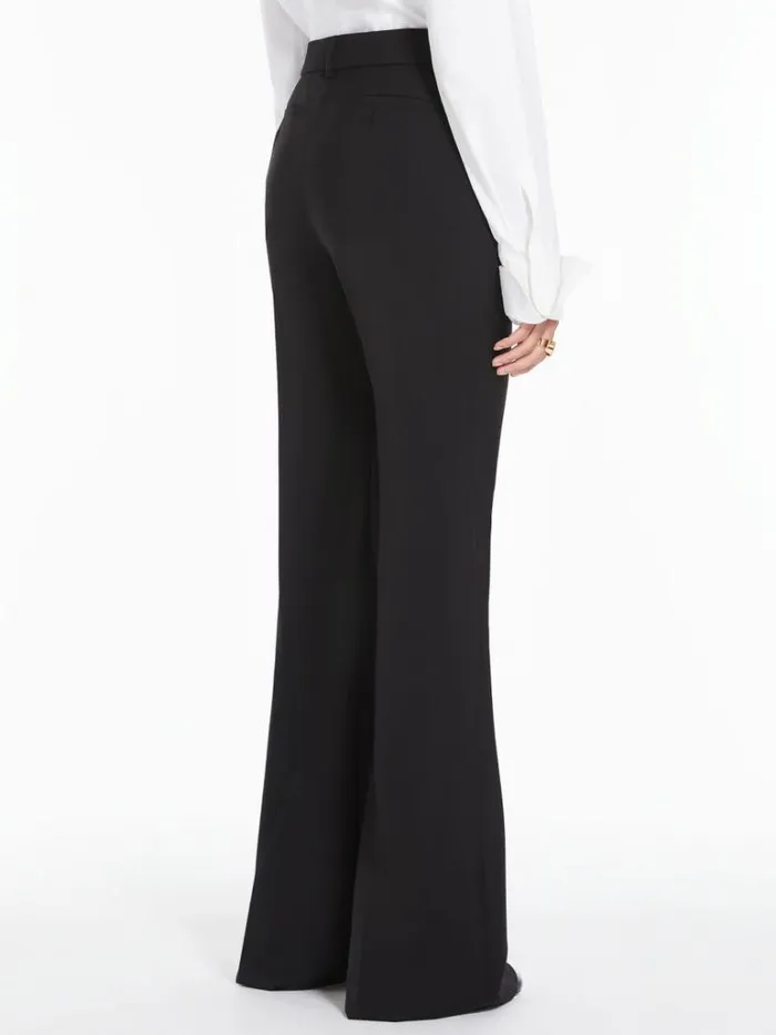 Women Max Mara Trousers And Jeans Flared Pure Wool Trousers Black