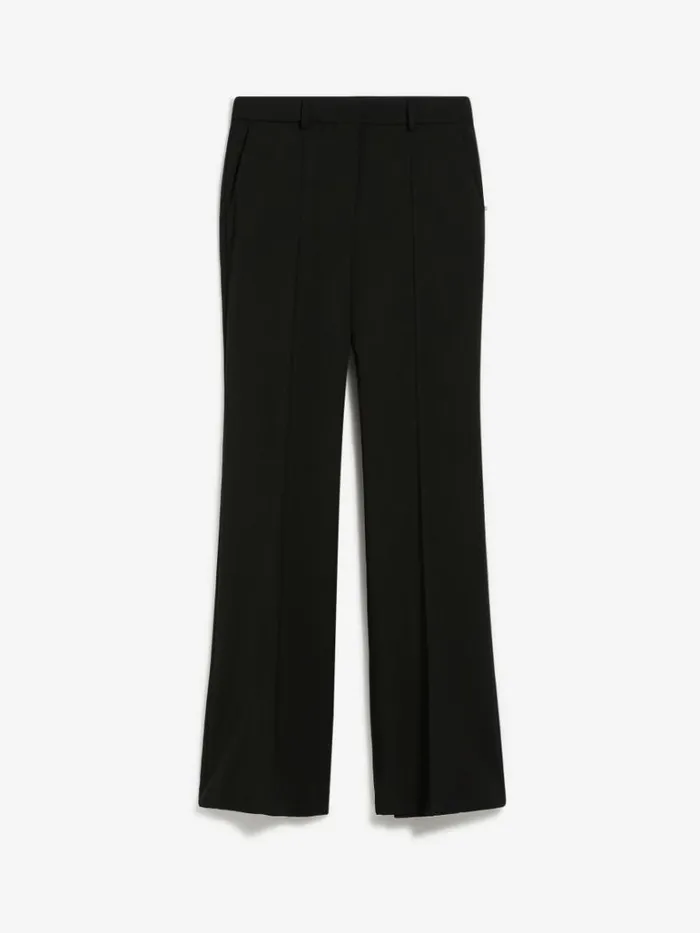 Women Max Mara Trousers And Jeans Flared Pure Wool Trousers Black