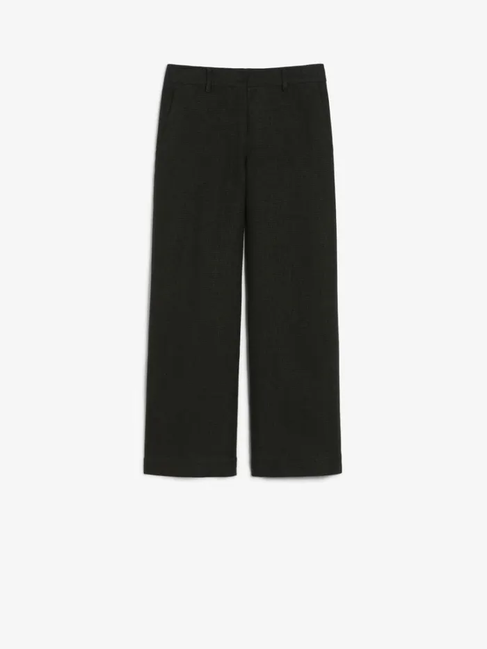 Women Max Mara Trousers And Jeans Wideleg Linen And Cotton Trousers Black
