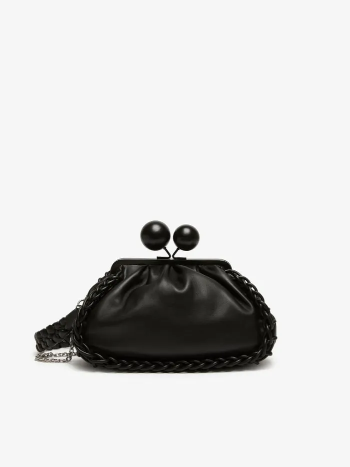 Women Max Mara Weekend Bag Medium Leather Pasticcino Bag Black