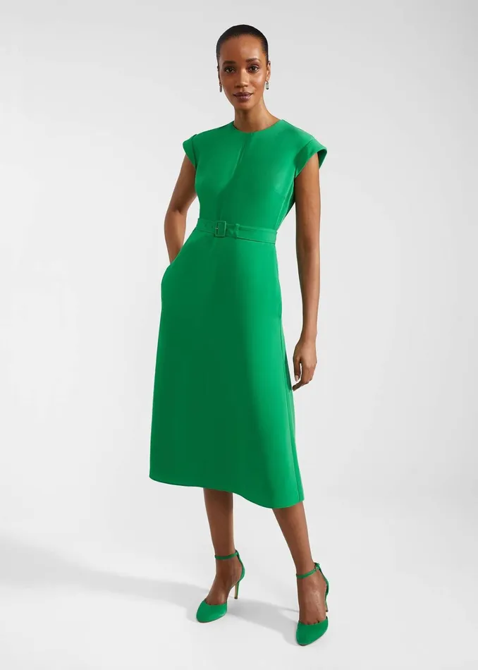 Women Meera Belted Dress Cilantro Green Hobbs Dresses and Jumpsuits