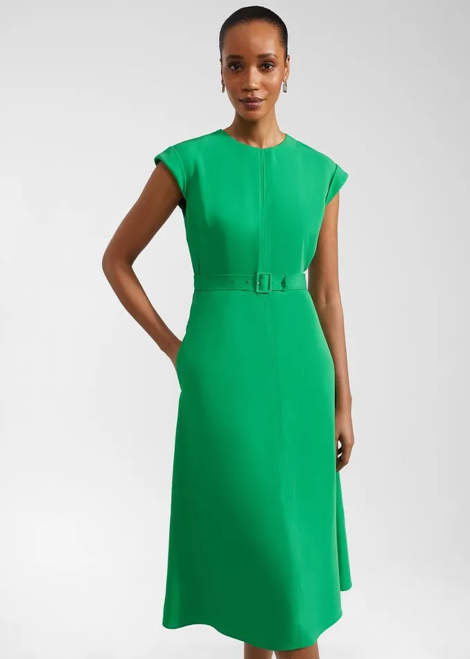 Women Meera Belted Dress Cilantro Green Hobbs Dresses and Jumpsuits